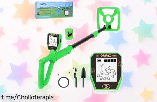 Increíble detector de metales OMMO para niños, batería que dura ¡y bobina impermeable! No dejes escapar este chollo y descubre tesoros inolvidables en tus aventuras.