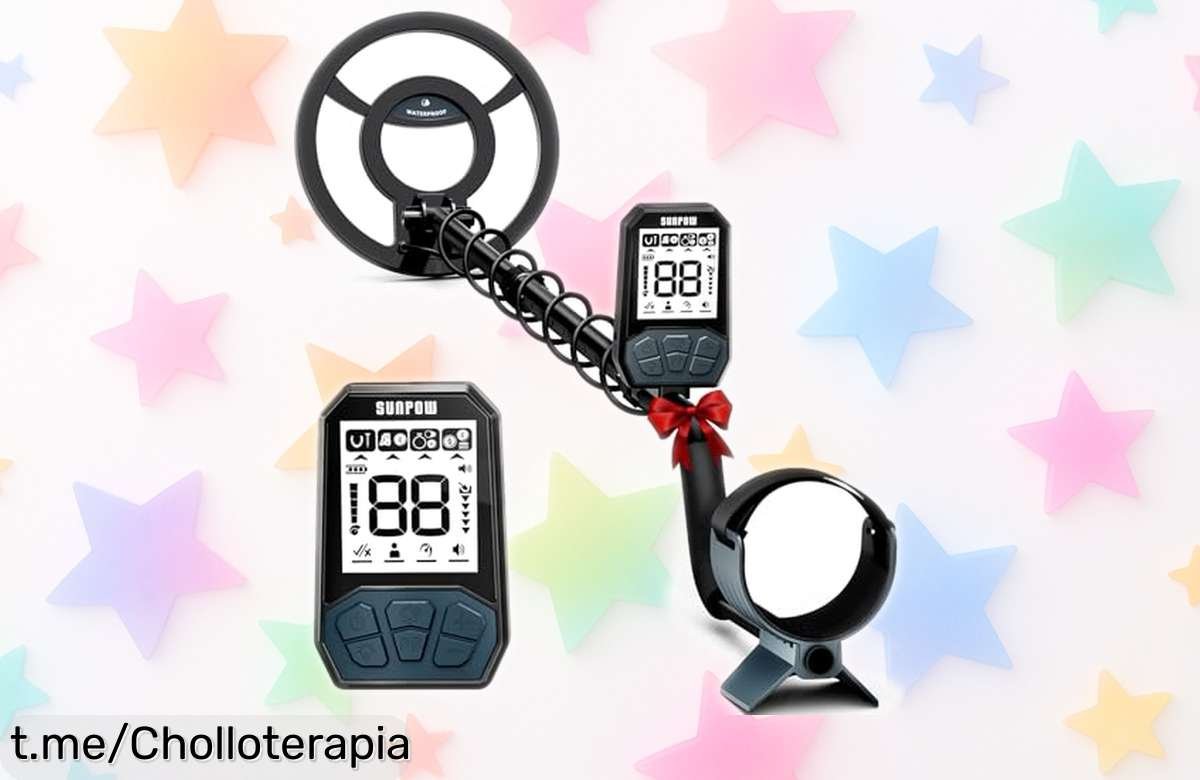 Increíble detector de metales recargable SUNPOW, ¡un ofertón para grandes y chicos! Encuentra tesoros bajo tierra o agua mientras disfrutas cada momento de emoción.