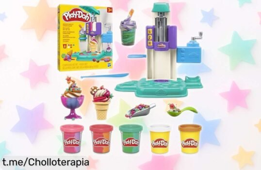 Increíble heladería multicolor de PlayDoh para crear helados divertidos y decorarlos como los pros, ¡diversión garantizada a un precio rebajado que no podrás ignorar!