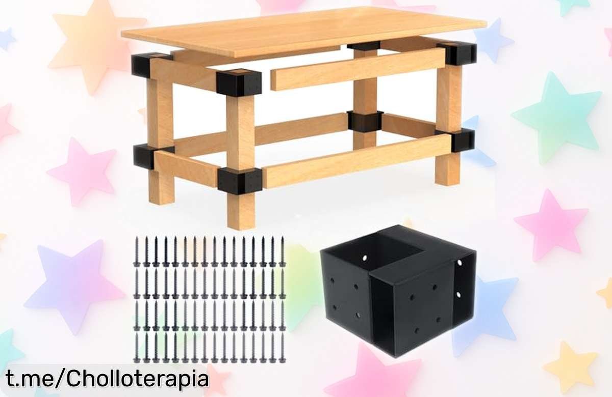 Increíble kit de 4 soportes metálicos para patas de banco o mesa, rebajado a un precio loco que hará tu espacio de trabajo más fácil y divertido ¡No te lo pierdas!