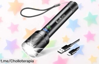 Increíble linterna LED recargable REHKITTZ con 2200 lúmenes, hasta 300 metros de alcance y batería duradera: ¡una oferta que iluminará tu vida!