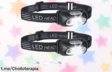 Increíble lote de 2 linternas frontales Flintronic: encienden solo con pasar la mano y aguantan hasta 15 horas. ¡Aprovecha este chollo antes que se acaben!