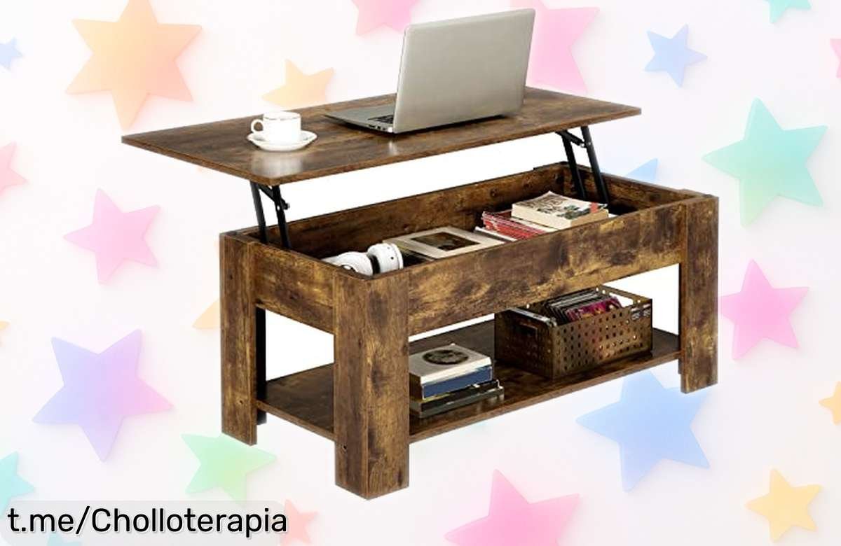 Increíble mesa de centro elevable Yaheetech con revistero y hueco secreto, precio rebajado que hará tu salón ultra práctico ¡No dejes pasar este ofertón!