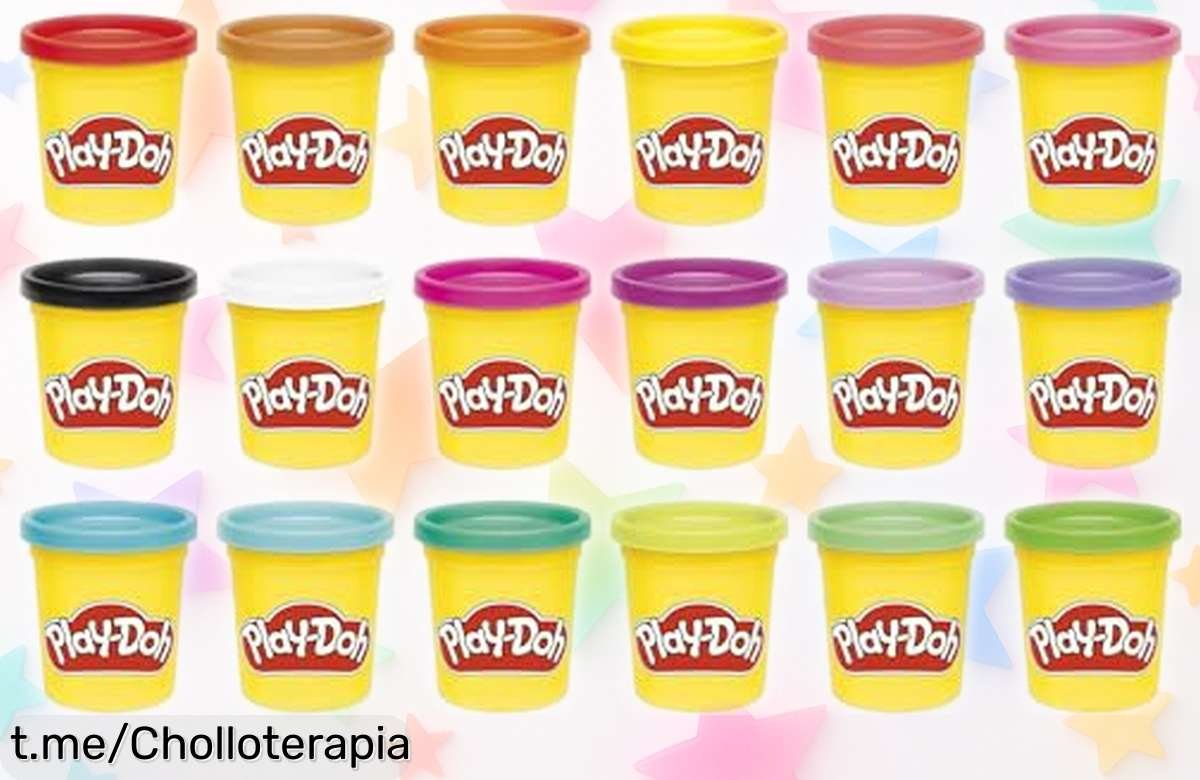 Increíble pack de 18 botes grandes PlayDoh Imagine Anything a precio loco, ¡deja volar la imaginación y diviértete creando sin parar! ¿Te lo vas a perder?