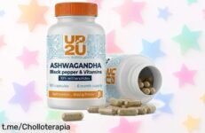 Increíble pack de 180 cápsulas de ashwagandha con pimienta negra para energía y bienestar, precio rebajado para cuidar tu cuerpo fácilmente, ¡no te lo puedes perder!
