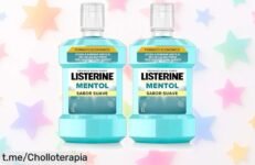 Increíble pack de 2 botellas Listerine Mentol Suave: tu aliado diario para un aliento fresco y encías protegidas. ¡No te pierdas este super chollo que te hará sonreír!