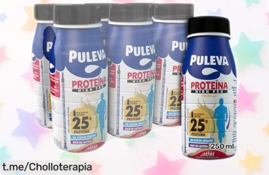 Increíble pack de 6 batidos Puleva Proteína High Pro vainilla, justo lo que necesitas para recuperar musculo rápido y disfrutar sin azúcares añadidos. ¡Aprovecha este chollo ahora!