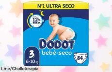 Increíble pack semanal de pañales Dodot Bebé Seco con triple capa que cuida la piel ¡Aprovecha este chollo para noches más tranquilas y sin fugas, date prisa!