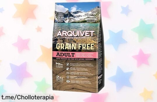 Increíble pienso ARQUIVET para perros adultos con salmón y atún, hipoalergénico y sin cereales, calidad natural a un precio loco que tu mascota agradecerá. ¡No te lo pierdas!