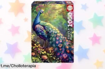 Increíble puzzle de 1000 piezas Educa Jardín del Pavo Real con pegamento para decorarlo, ¡rebajado y listo para ejercitar tu mente! No te quedes sin el tuyo.