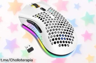 Increíble ratón inalámbrico para gamers con 7 botones programables y luces LED RGB, ¡aprovéchalo a precio de ganga antes que se agote!