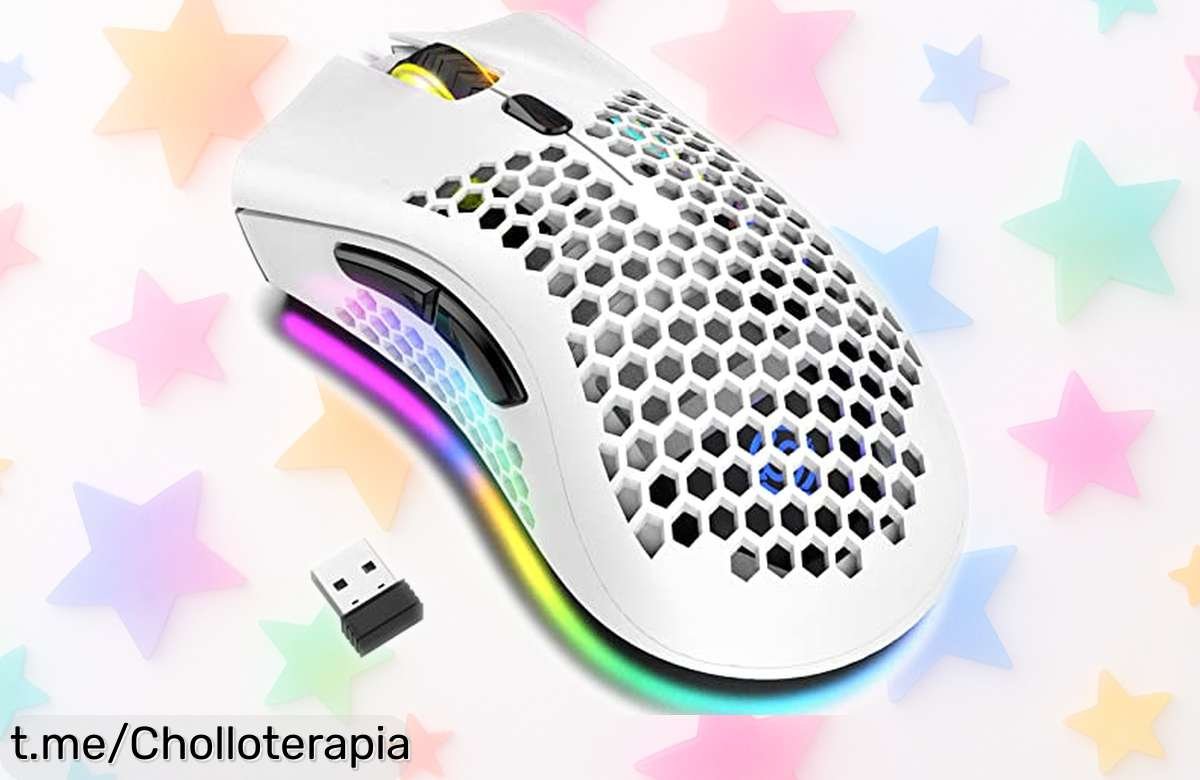Increíble ratón inalámbrico para gamers con 7 botones programables y luces LED RGB, ¡aprovéchalo a precio de ganga antes que se agote!
