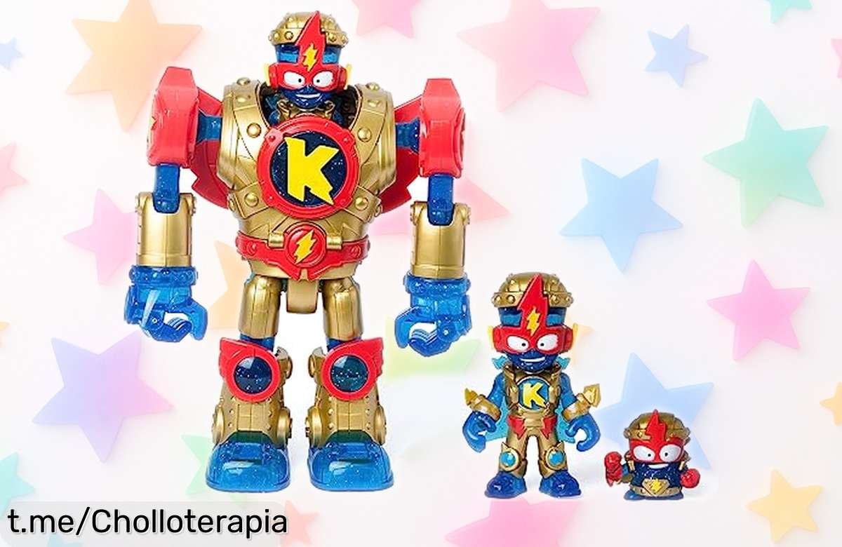 Increíble robot Kazoom Power Superthings con armadura dorada y figuras exclusivas, ¡este super pack está a un precio loco que no podrás dejar escapar!