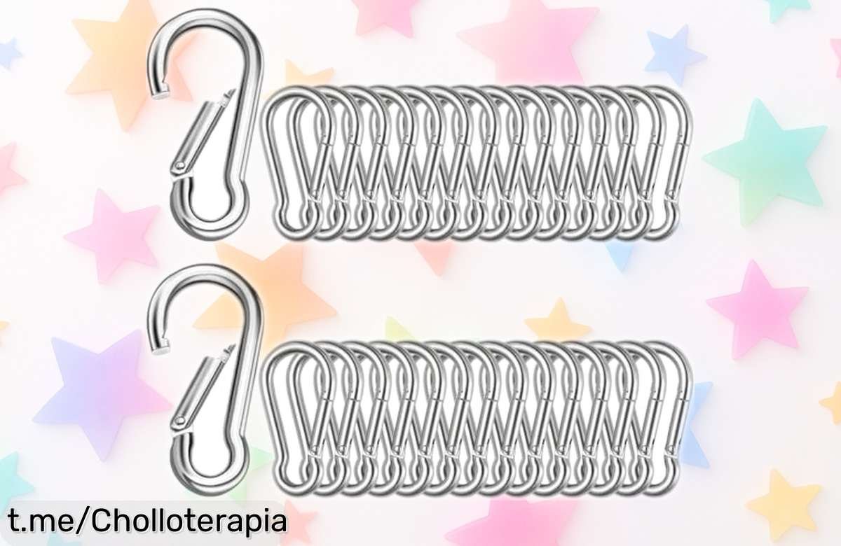 Increíbles 30 mosquetones pequeños con cierre de resorte, ¡rebajados a un precio loco! Perfectos para llaveros, hamacas y mochilas. No te pierdas este chollazo que acelerarás tu vida diaria.