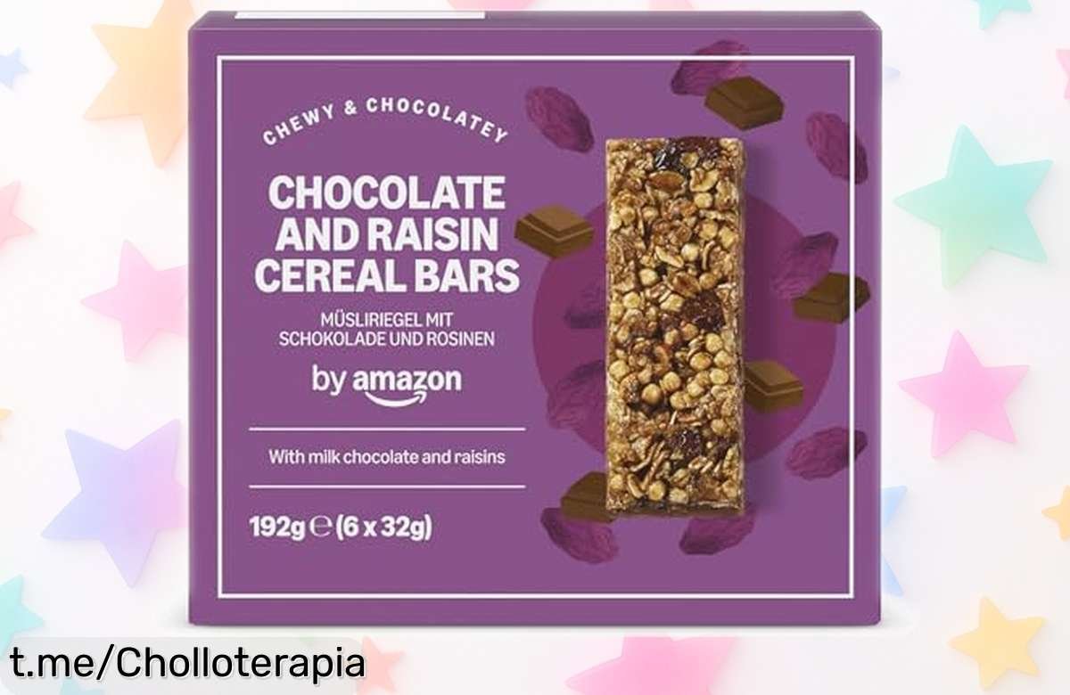 Increíbles barritas de cereales con pasas y chocolate by Amazon a un precio loco que te llenarán de energía. ¡No dejes pasar esta oportunidad dulce ahora mismo!