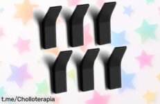 Increíbles ganchos adhesivos Flintronic en pack de 6, fáciles de poner y aguantan hasta 10 kg: transforma tu hogar sin esfuerzo ¡No te lo pierdas!