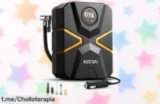 Inflador de ruedas portátil AstroAI 12V con pantalla LCD y luz LED: ahora a precio de risa para que nunca más te quedes tirado. ¡Aprovecha este chollo antes que se acabe!