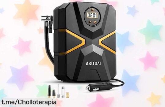 Inflador de ruedas portátil AstroAI 12V con pantalla LCD y luz LED: ahora a precio de risa para que nunca más te quedes tirado. ¡Aprovecha este chollo antes que se acabe!