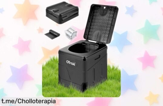 Inodoro portátil OTraki, el super chollo que no puede faltar en tus aventuras al aire libre, ahora a precio loco para disfrutar sin preocupaciones y con total comodidad.