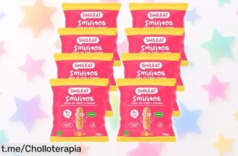 Irresistible pack de 8 Smilitos Snack Smileat con sabor a fresa y plátano, ¡a un precio tan bajo que hará sonreír hasta al más exigente!