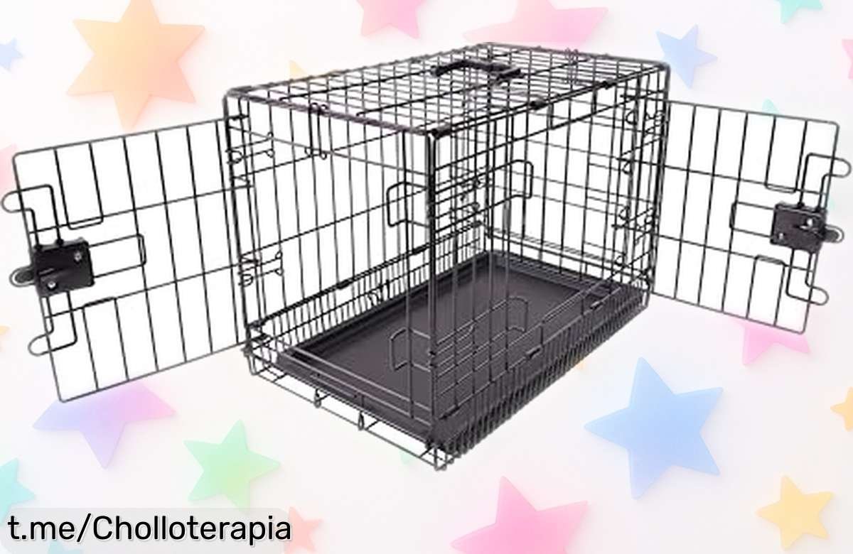 Jaula para perro Amazon Basics con doble puerta y bandeja extraíble: ¡aprovecha este super chollo de precio loco que no puedes dejar pasar! Tu mejor amigo lo agradecerá.