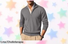 Jersey de hombre COOFANDY con cuello alto y cremallera a precio rebajado, ideal para lucir elegante sin perder estilo: ¡no dejes pasar esta oportunidad única!