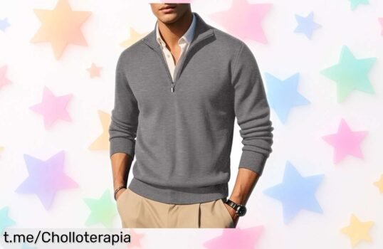 Jersey de hombre COOFANDY con cuello alto y cremallera a precio rebajado, ideal para lucir elegante sin perder estilo: ¡no dejes pasar esta oportunidad única!