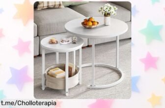 Juego de 2 mesas de centro redondas YITAHOME, un ofertón que no te puedes perder: diseño moderno y práctico para ordenar tu hogar ¡Aprovecha esta oportunidad única ya!