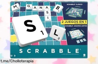 Juego de mesa Scrabble de Mattel con dos tableros, ¡diversión para 24 jugadores a un precio que te volará la cabeza! Disfruta en familia y hazlo tuyo antes de que se acabe.