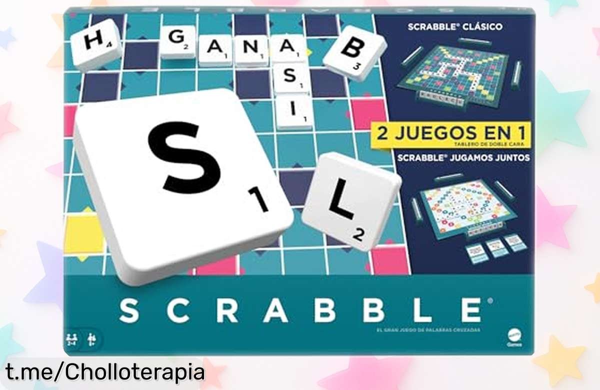 Juego de mesa Scrabble de Mattel con dos tableros, ¡diversión para 24 jugadores a un precio que te volará la cabeza! Disfruta en familia y hazlo tuyo antes de que se acabe.