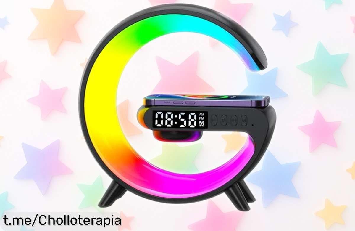 Lámpara de mesita Alejos Rise con altavoz Bluetooth y luz amanecer a precio loco: dale un toque mágico a tu dormitorio ¡apróvechalo antes que se acabe!