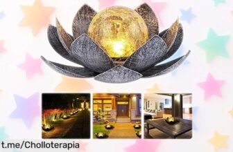 Lámpara solar de jardín Lemotoy con diseño de flor de loto, el chollo que ilumina tu espacio sin enchufes y transforma tus noches en mágicas ¡hazla tuya antes que desaparezca!