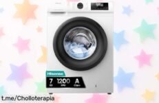 Lavadora Hisense WFQP701219VM de 7 kg con centrifugado a 1200 rpm, ¡super chollo para que tu ropa quede impecable en un abrir y cerrar de ojos!