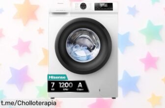 Lavadora Hisense WFQP701219VM de 7 kg con centrifugado a 1200 rpm, ¡super chollo para que tu ropa quede impecable en un abrir y cerrar de ojos!