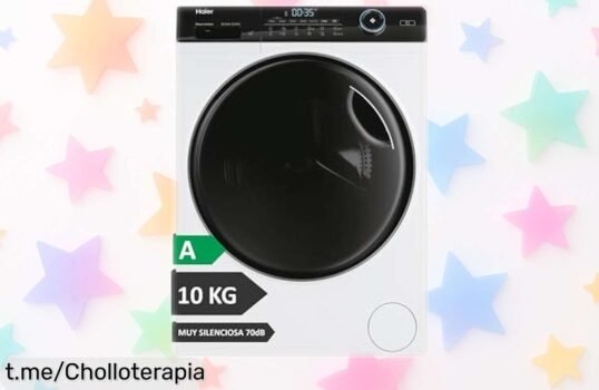 Lavadora de carga frontal Haier IPro Series 5 con app y vapor, ¡un ofertón que te hará disfrutar del lavado sin ruidos en casa! No dejes pasar esta oportunidad única.