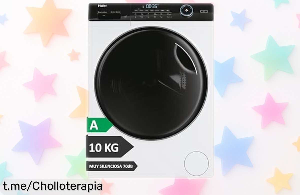 Lavadora de carga frontal Haier IPro Series 5 con app y vapor, ¡un ofertón que te hará disfrutar del lavado sin ruidos en casa! No dejes pasar esta oportunidad única.