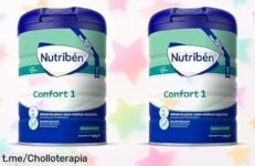 Leche en polvo para bebé Nutribén Confort, pack de 2 botes 800g a un precio increíble que alivia cólicos y estreñimiento desde el primer día. ¡Aprovecha este super chollo ahora!