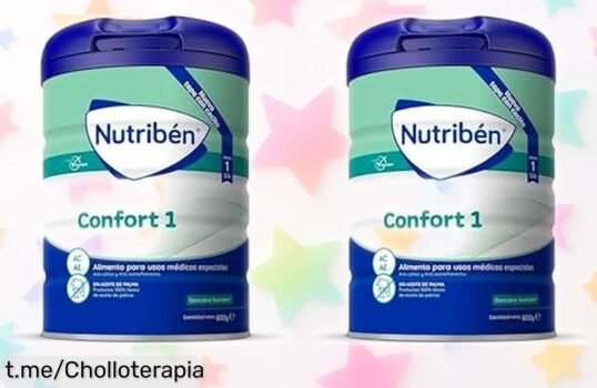 Leche en polvo para bebé Nutribén Confort, pack de 2 botes 800g a un precio increíble que alivia cólicos y estreñimiento desde el primer día. ¡Aprovecha este super chollo ahora!