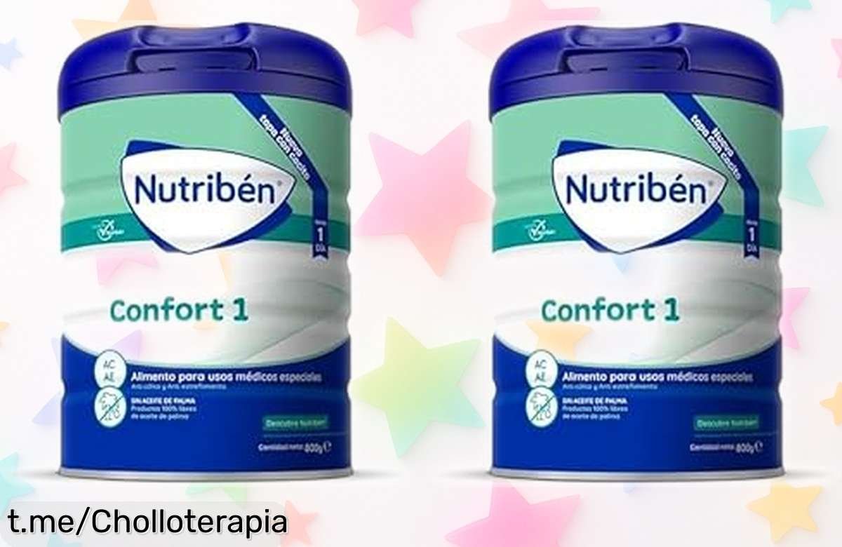 Leche en polvo para bebé Nutribén Confort, pack de 2 botes 800g a un precio increíble que alivia cólicos y estreñimiento desde el primer día. ¡Aprovecha este super chollo ahora!