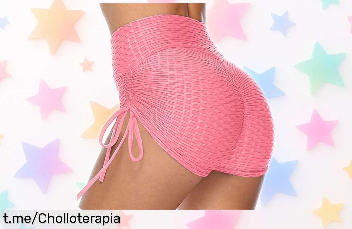 Leggins cortos de yoga para mujer con cintura alta, ¡rebajados a un precio increíble! Con detalle de lazo y efecto push up, tus entrenamientos serán más estilosos que nunca.