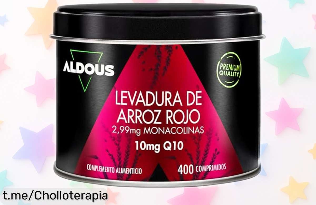 Levadura de arroz rojo Aldous con Coenzima Q10 a precio loco: cuida tu corazón y controla el colesterol natural. ¡No te quedes sin este ofertón que hará sonreír a tu salud!