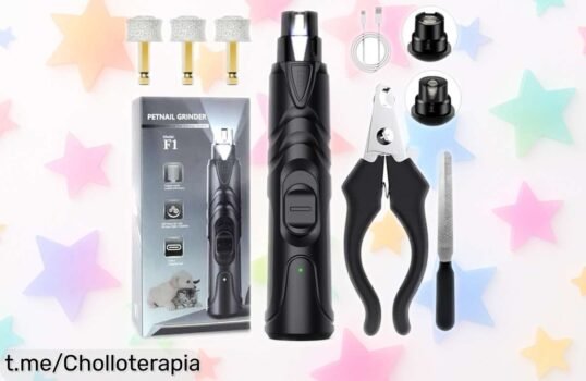 Lima eléctrica para uñas de perros ETENTOUS: precisión total con luz LED a precio loco, ¡aprovecha este ofertón y cuida a tu peludo como se merece!