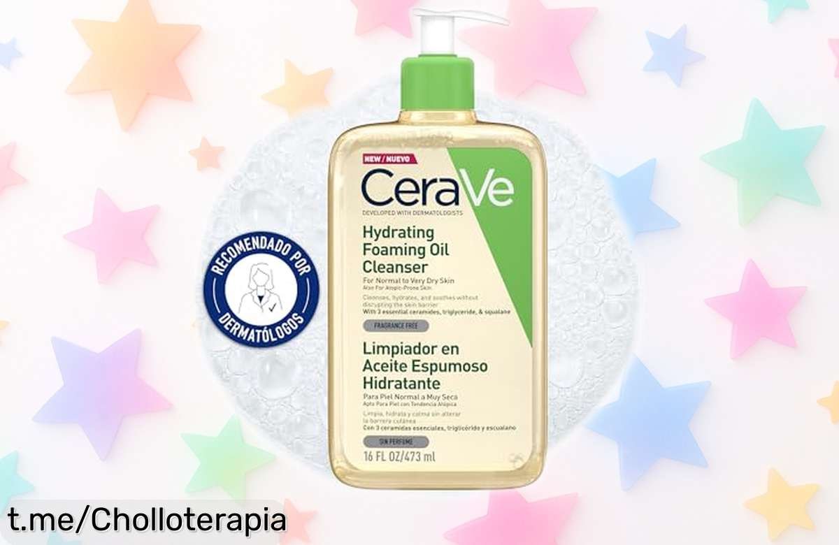 Limpiador en aceite espumoso CeraVe, un chollo para tu piel: limpia a fondo y la deja suave. ¡No dejes pasar esta rebaja imperdible que tu rostro te agradecerá!
