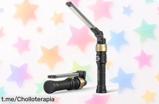 Linterna mecánico HOTLIGH con batería gigante y luz potente, ¡ un ofertón para iluminar tu vida mientras cargas tu móvil! No te quedes sin la tuya ahora mismo.