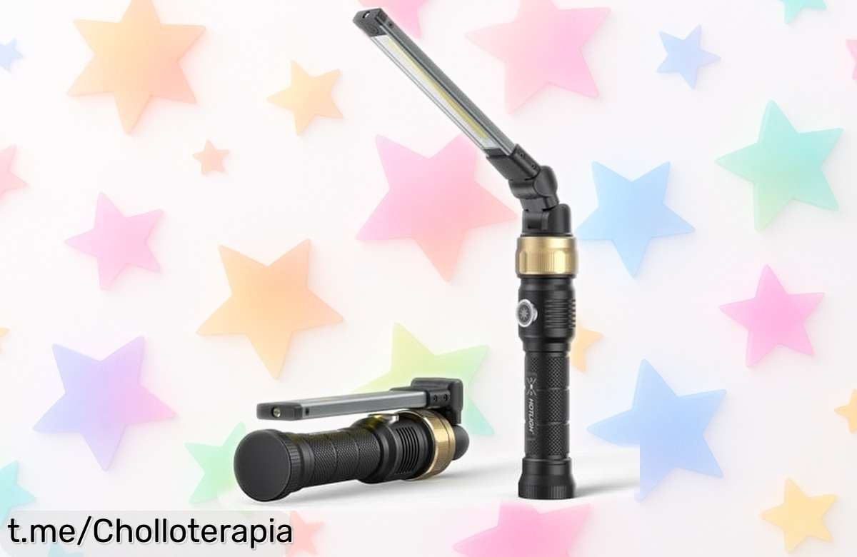 Linterna mecánico HOTLIGH con batería gigante y luz potente, ¡ un ofertón para iluminar tu vida mientras cargas tu móvil! No te quedes sin la tuya ahora mismo.