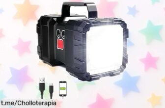 Linterna recargable SúyooUlin: Alumbra como un foco, dura 20 horas y carga tu móvil; no te pierdas este precio de ganga y brilla en todas tus aventuras.