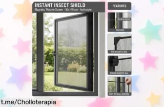 Llégate ya a la mosquitera magnética recortable de fácil instalación y olvídate de los insectos, un ofertón que te hará disfrutar del aire fresco sin complicaciones.