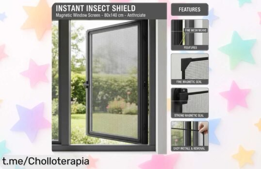 Llégate ya a la mosquitera magnética recortable de fácil instalación y olvídate de los insectos, un ofertón que te hará disfrutar del aire fresco sin complicaciones.