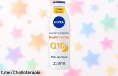 Loción corporal reafirmante NIVEA Q10 con colágeno y vitamina C, ¡tu piel más firme en 7 días a un precio loco! No te lo pierdas, dale a tu cuerpo el cariño que se merece.