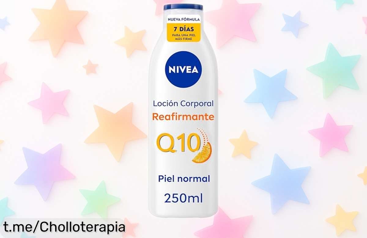 Loción corporal reafirmante NIVEA Q10 con colágeno y vitamina C, ¡tu piel más firme en 7 días a un precio loco! No te lo pierdas, dale a tu cuerpo el cariño que se merece.